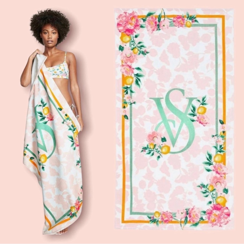 Victoria's Secret Bombshell Sundrenched Cotton Canvas Tote and beach tow… - Picture 11 of 14